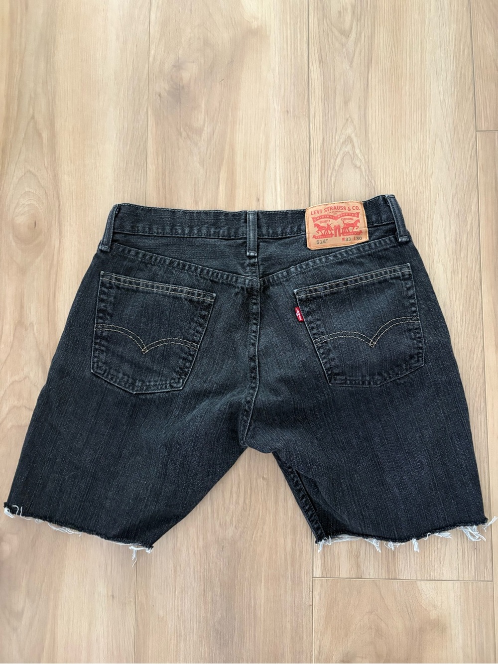 Levi's Black Cut-Off Denim Shorts with Back Patch